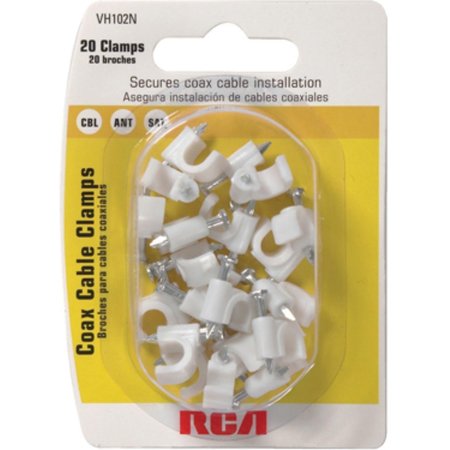 AUDIOVOX 20Pk Wht Coax Nail Clip VH102R